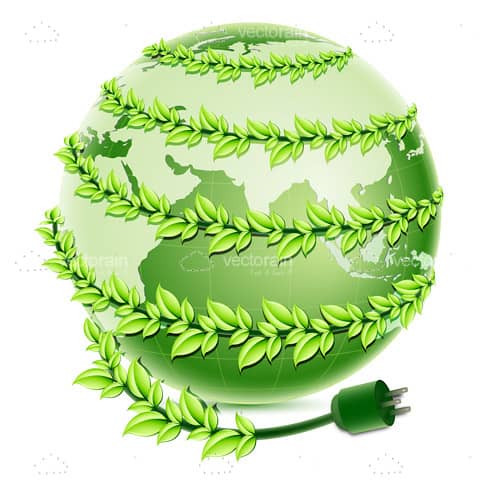 Green Globe with Creeper Wire and Plug Around